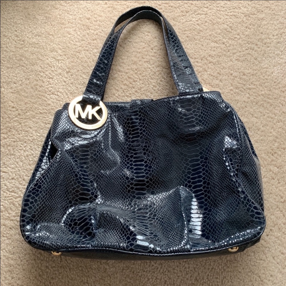Michael Kors Blue Snakeskin skin shoulder bag